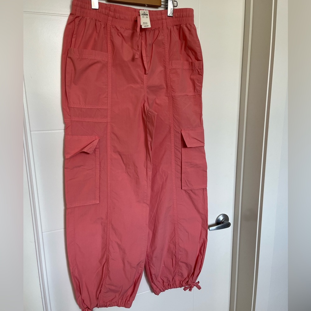 NWT aerie Coral Pink Cargo Jogger Pants